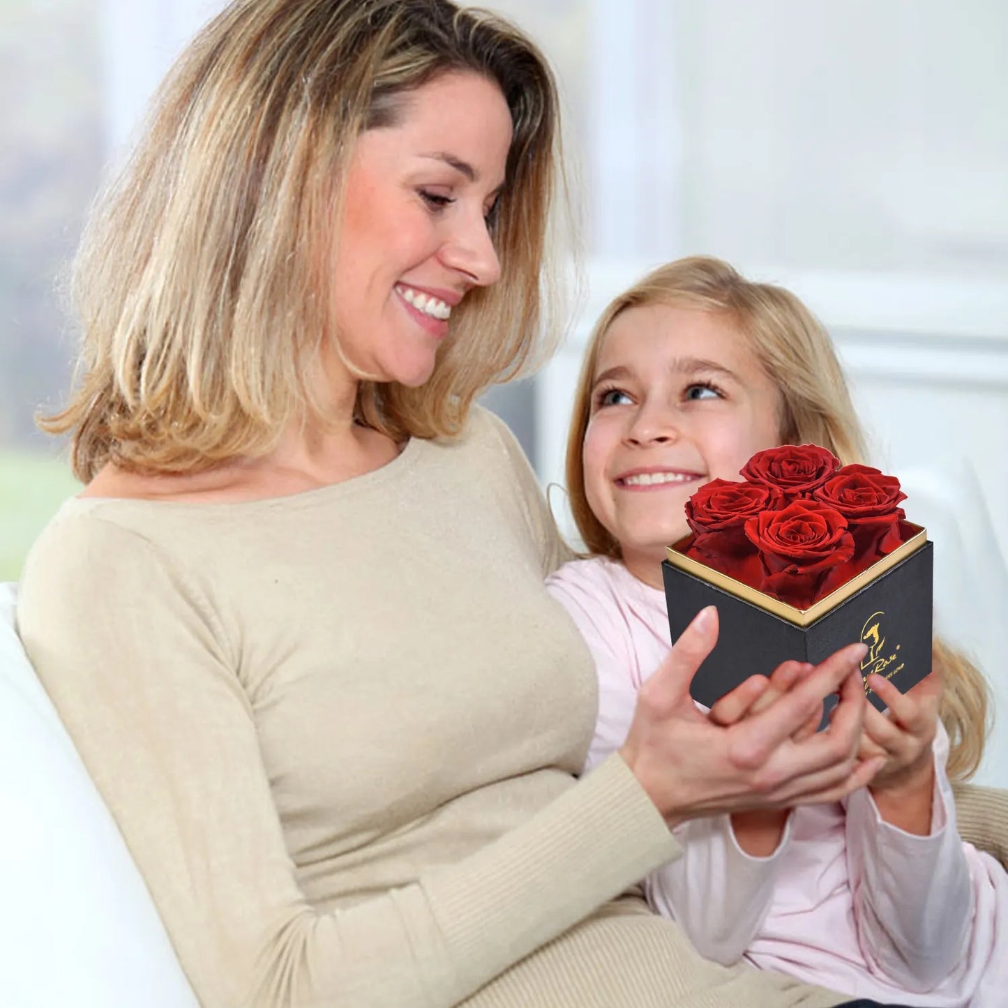 Square Forever Rose Box 4pcs