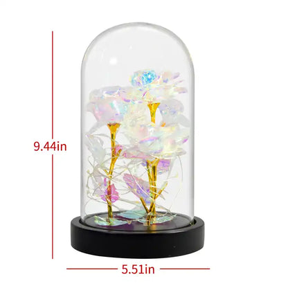 3PCS White Galaxy Flowers In Glass Dome