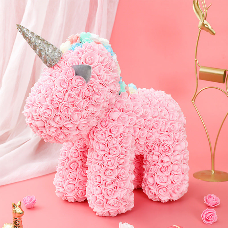 25CM Rose Unicorn with Gift Box