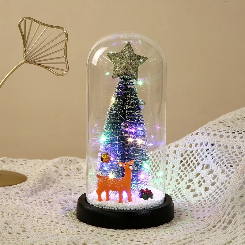 Elk Christmas Tree In Glass Dome
