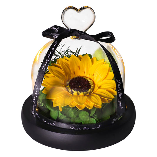 Soap Sunflower in Glass Dome