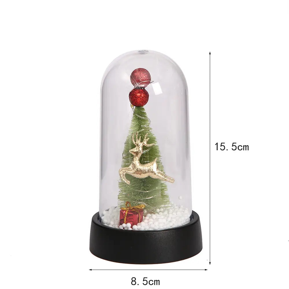 Gift Box Christmas Tree in Glass Dome