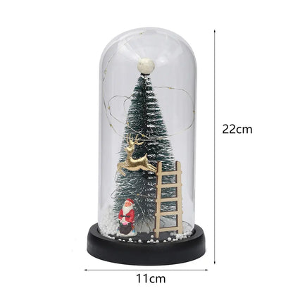 Santa Claus Christmas Tree in Glass Dome