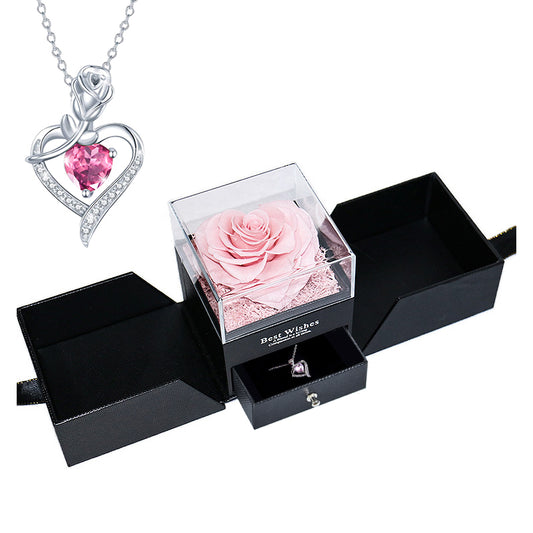 Heart Preserved Rose Jewelry Box