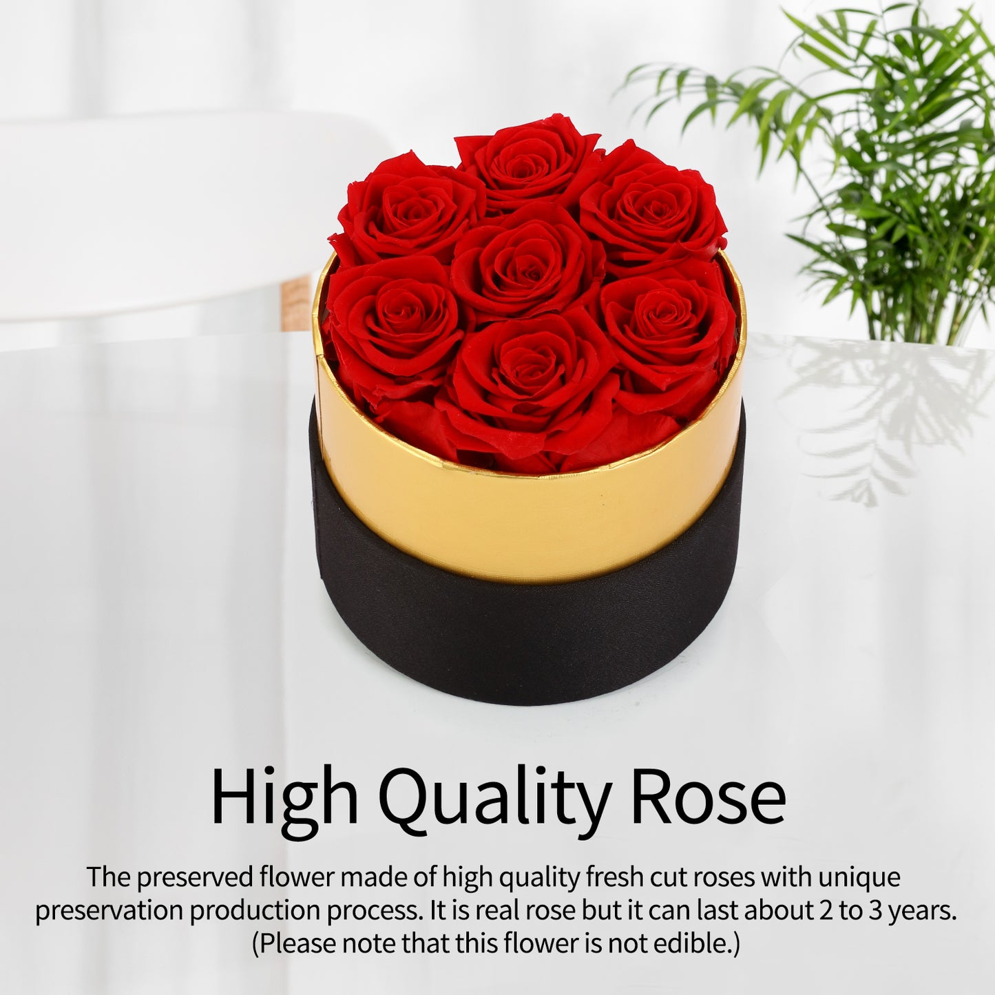 7 PCS Preserved Rose in Round Box