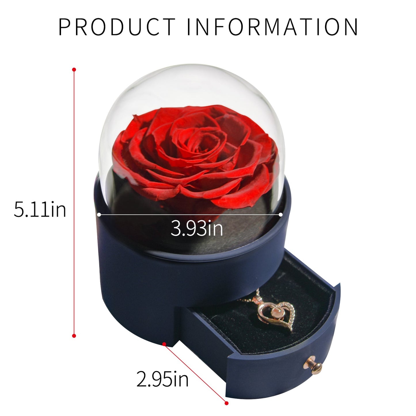 Ainyrose Round Jewelry Rose Box-8 colors