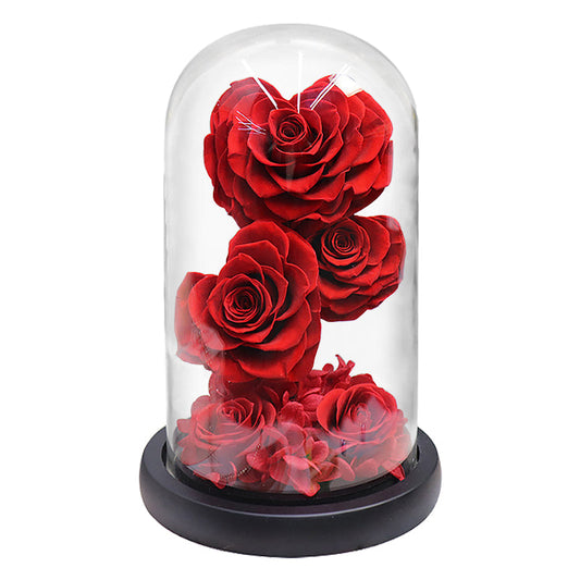 AINYROSE Real Forever Heart Rose-3-5 pcs