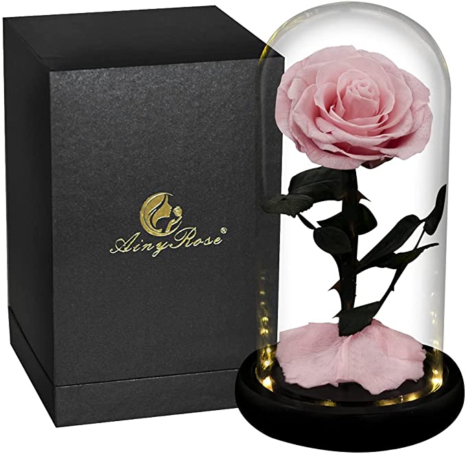 Ainyrose Real Forever Rose com LED Vermelho Eternal Rose 5 Cores