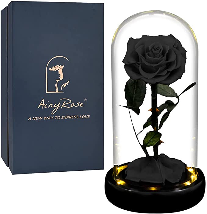 Ainyrose Real Forever Rose con LED Rojo Eternal Rose 5 Colores