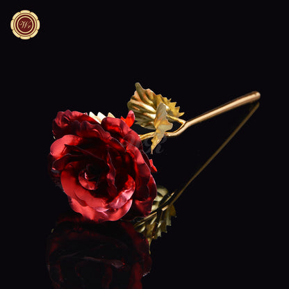 24K Gold Dipped Artificial Rose&Crystal Rose