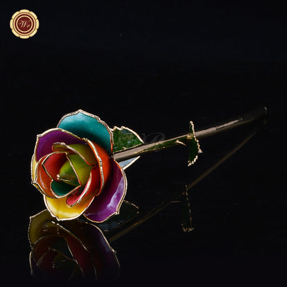 24K Gold Dipped Artificial Rose&Crystal Rose