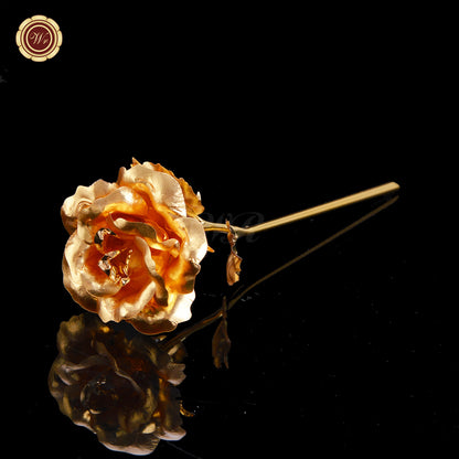 24K Gold Dipped Artificial Rose&Crystal Rose