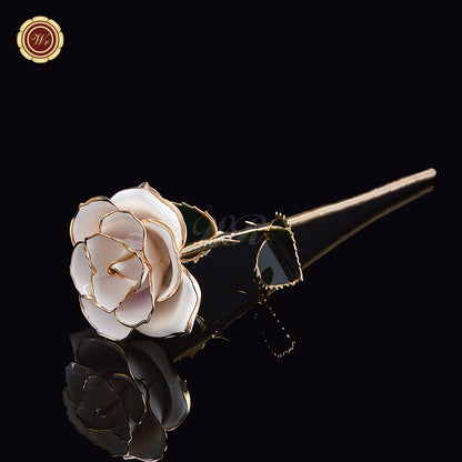 24K Gold Dipped Artificial Rose&Crystal Rose