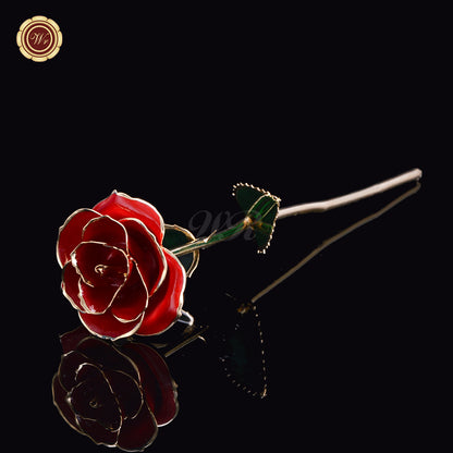 24K Gold Dipped Artificial Rose&Crystal Rose