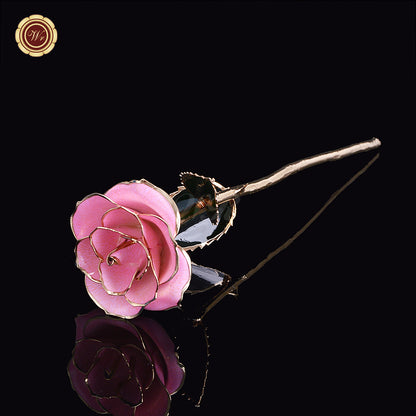 24K Gold Dipped Artificial Rose&Crystal Rose