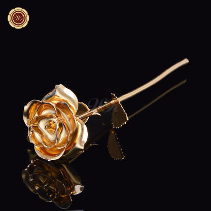 24K Gold Dipped Artificial Rose&Crystal Rose