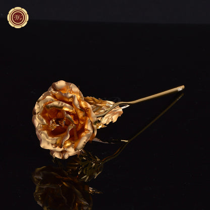 24K Gold Dipped Artificial Rose&Crystal Rose