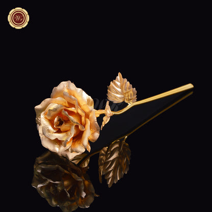 24K Gold Dipped Artificial Rose&Crystal Rose