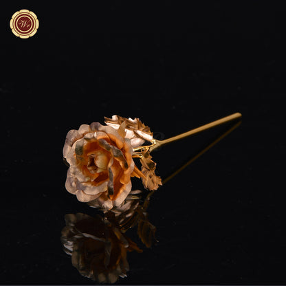 24K Gold Dipped Artificial Rose&Crystal Rose