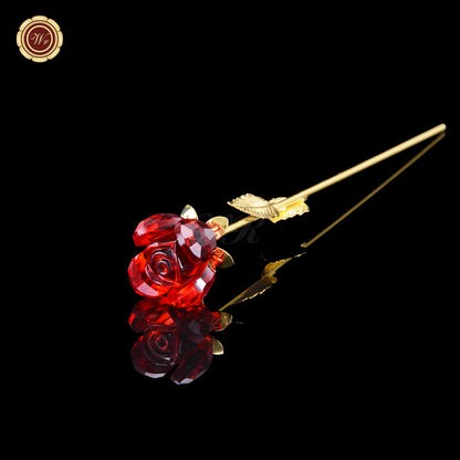 24K Gold Dipped Artificial Rose&Crystal Rose