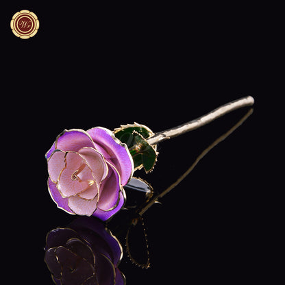 24K Gold Dipped Artificial Rose&Crystal Rose