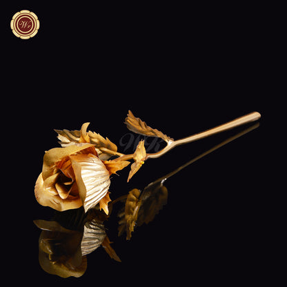 24K Gold Dipped Artificial Rose&Crystal Rose