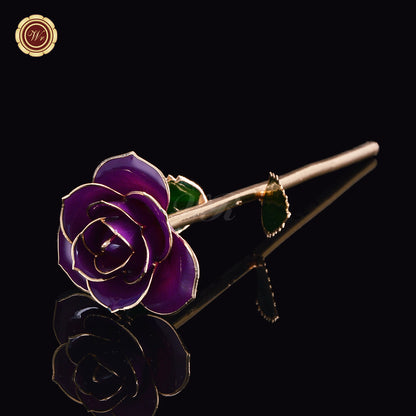 24K Gold Dipped Artificial Rose&Crystal Rose