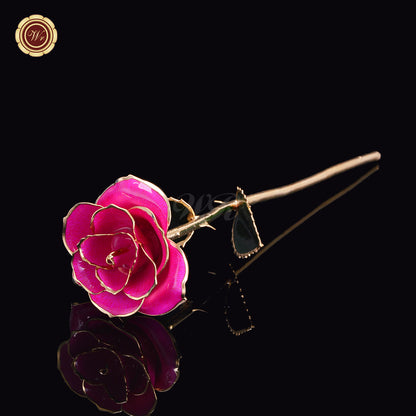 24K Gold Dipped Artificial Rose&Crystal Rose