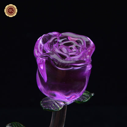 24K Gold Dipped Artificial Rose&Crystal Rose