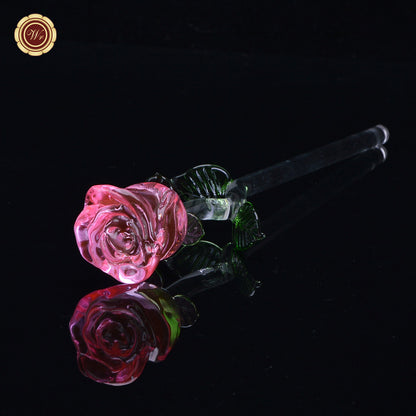 24K Gold Dipped Artificial Rose&Crystal Rose