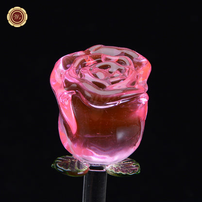 24K Gold Dipped Artificial Rose&Crystal Rose