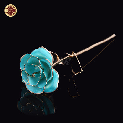 24K Gold Dipped Artificial Rose&Crystal Rose